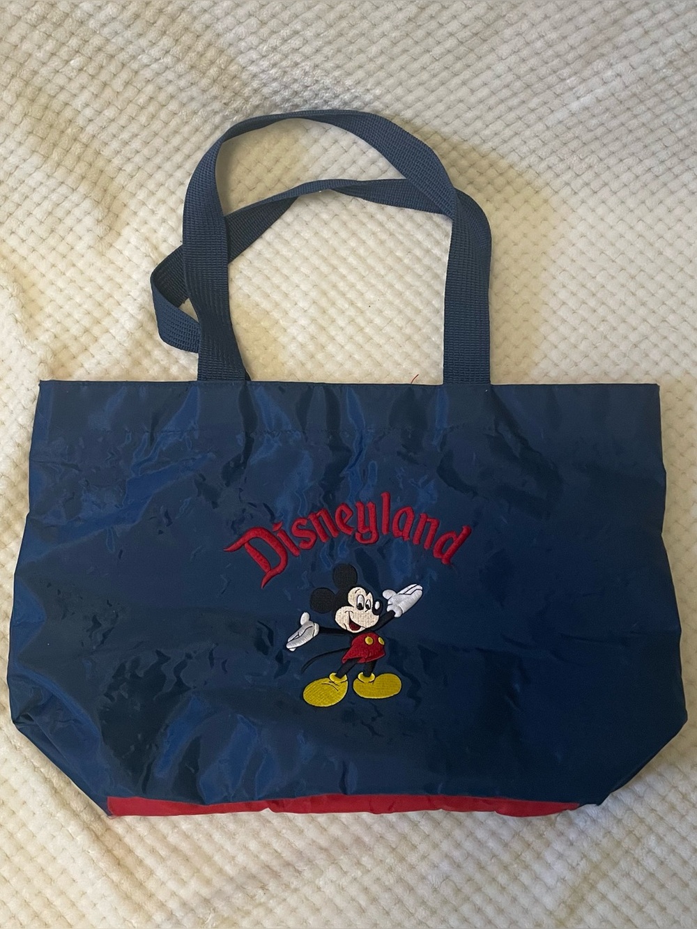 Vintage Disneyland Navy Mickey Tote Bag with Red Accents